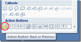 Previous PowerPoint Action Button