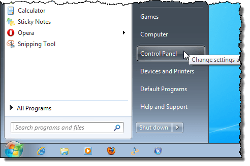 Membuka Panel Kontrol di Windows 7