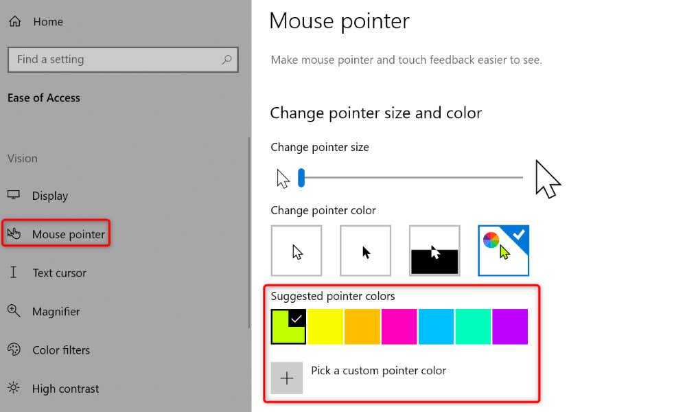 Ubah Warna Kursor Anda pada gambar Windows 2