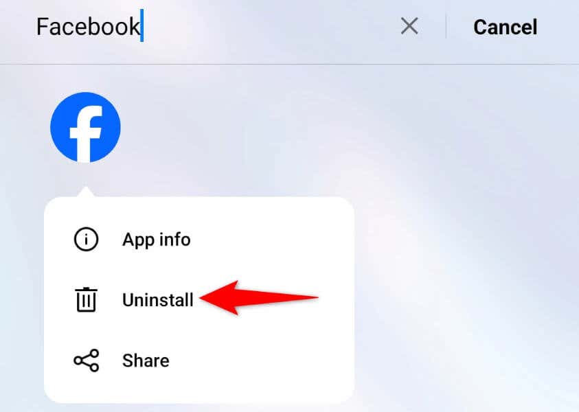 Uninstall dan Instal Ulang gambar Facebook di Smartphone Anda