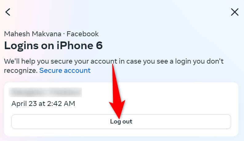 Gunakan Situs Desktop Facebook untuk Keluar dari Akun Anda di Ponsel Anda image
