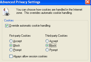 turn off cookies