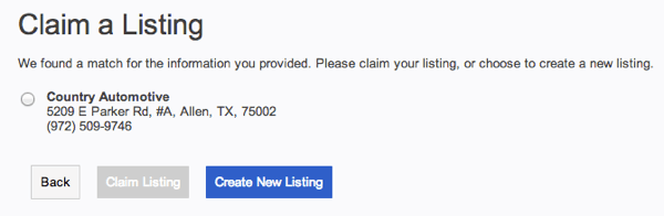 claim listing
