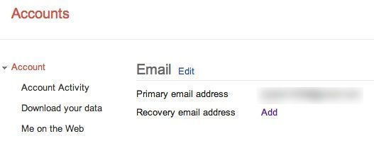 Recovery email address