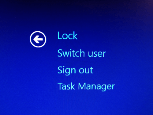 task manager lock screen