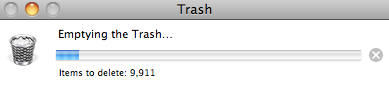 empty trash os x lion