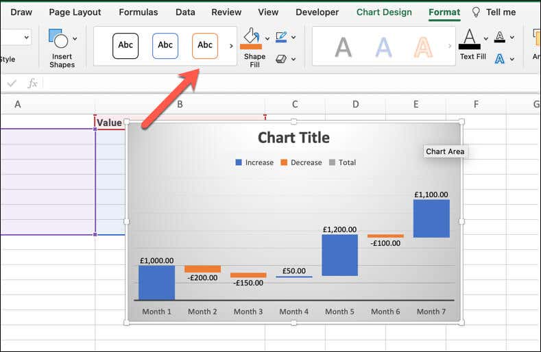 Cara Membuat Waterfall Chart di Microsoft Excel gambar 3