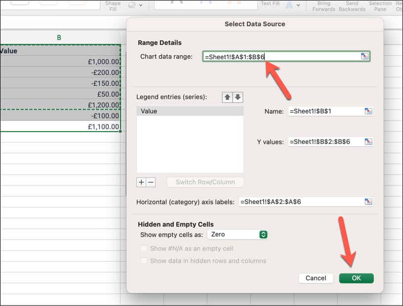 Cara Membuat Waterfall Chart di Microsoft Excel gambar 5