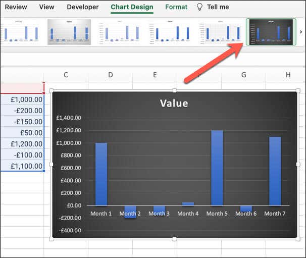 Cara Membuat Waterfall Chart di Microsoft Excel gambar 7