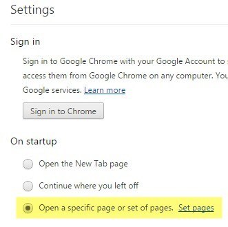 chrome home pages