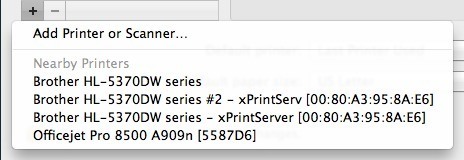 Add printers mac